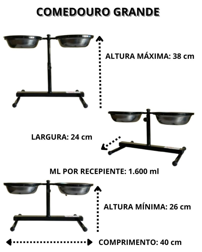 Comedouro regulável grande - Imagem 2